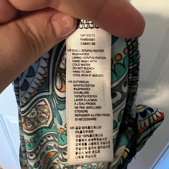 Small twenty one brand geometric print pattern polyester spandex maxi dress - Picture 7 of 8